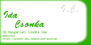 ida csonka business card